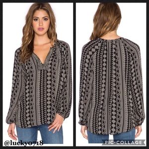 Velvet Dominica African Print Black Top Sz XS